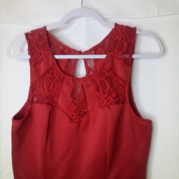 Three Pink Hearts Trixxi Dress Women XL Sleeveless Lace Detail Party Holiday Red - Picture 3 of 16